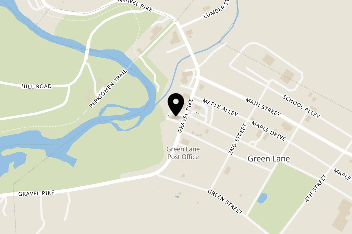 Map showing the location of Chiaro's Pizzeria & Restaurant Sellersville Green Lane on 124 Gravel Pike in Green Lane